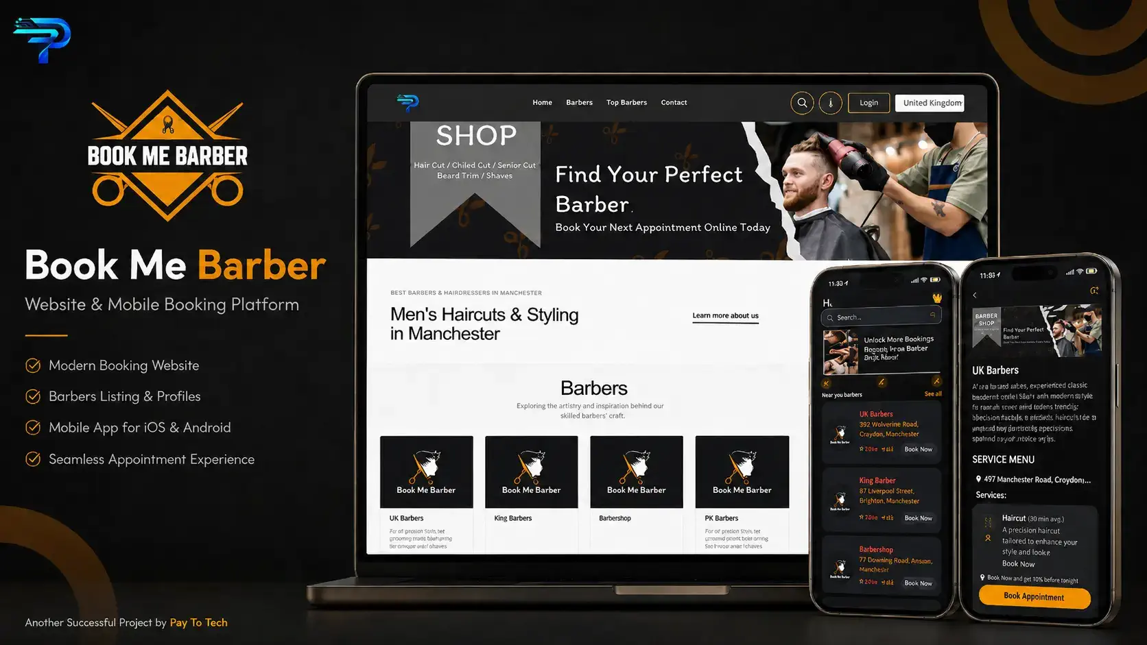 Book Me Barber project detail hero showcase