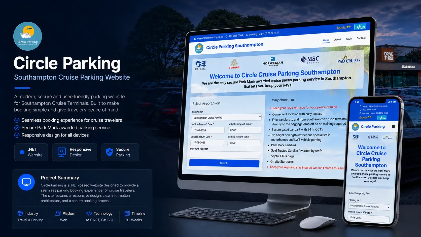 Circle Parking responsive website showcase